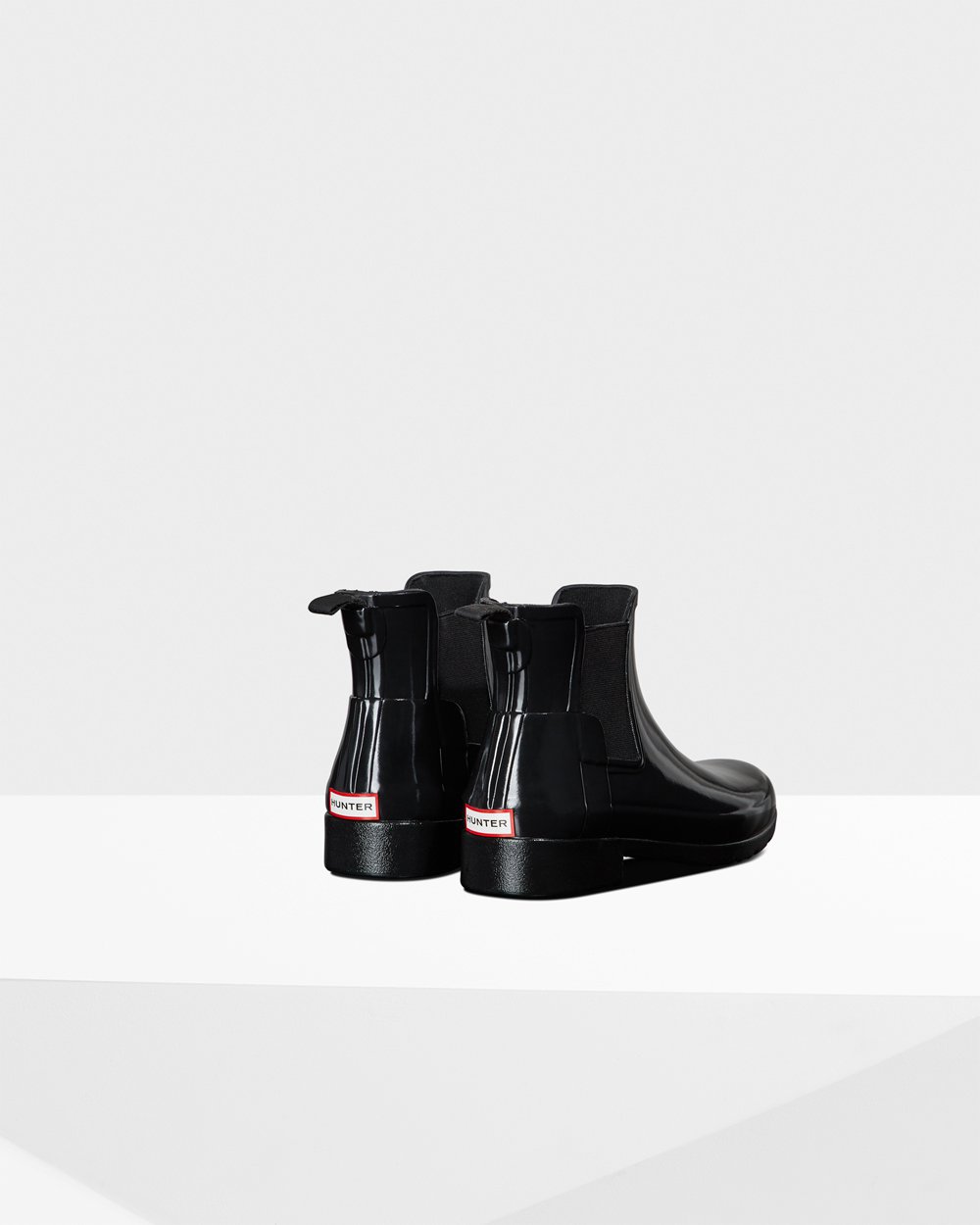 Botas Chelsea Hunter Mujer - Refined Gloss Slim Fit - Negros - PDGJAEC-43